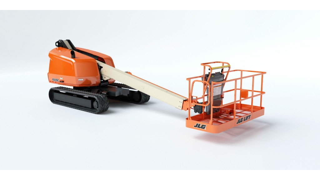 JLG 400SC crawler boom lift  delivers maximum traction and floatation