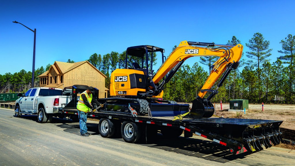 JCB launches towable  45Z-1 zero tailswing compact excavator 