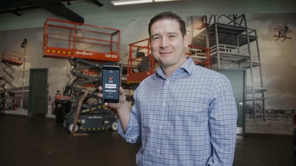 David Swan, product manager at Skyjack with the new Elevate app