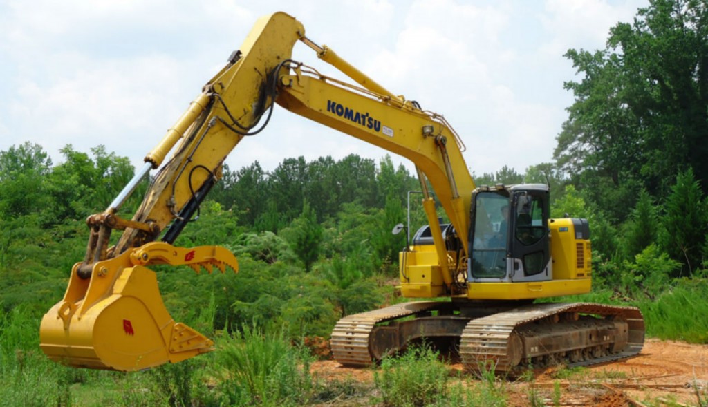 mini excavator with a bucket thumb