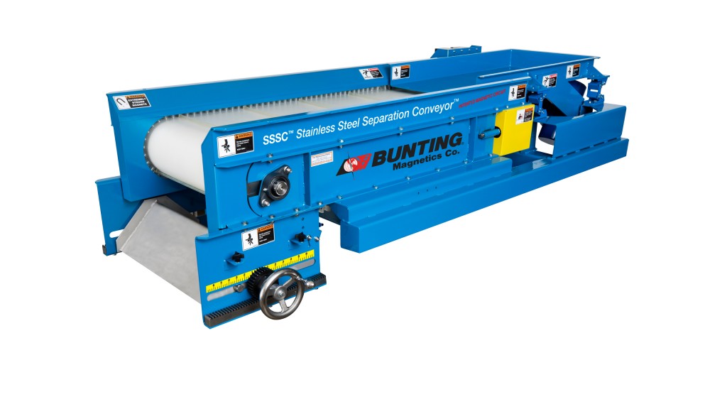 ​Bunting Magnetics Co. awarded patent for innovative magnetic circuit design used in its SSSC Stainless Steel Separation Conveyor  