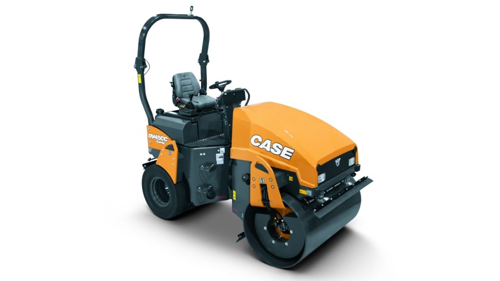 Case's DV45CC combination vibratory roller features an offset drum with tapered edge and high curb clearance that offers precision compaction capabilities in tight spaces.