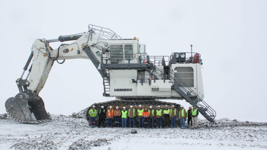 The Liebherr R 9400 mining excavator commissioned for Trapper Mining Inc. is in backhoe configuration.