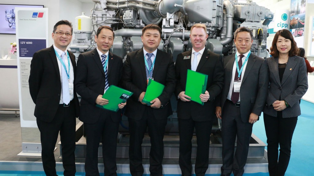 MTU and Jereh Petroleum Equipment signed the contract together with MTU’s Oil & Gas distributor in China, China Diesel Support Services (CDSS), during CIPPE. From left to right: Tony Chan, General Manager of MTU Hongkong; Wang Wei Zhong, General Manager Distribution & After Sales, CDSS; Zi Jing Zhong, President of Jereh Petroleum Equipment; Scott Woodruff, Director of Mining and Oil & Gas, MTU; Chu Fu-Min, Vice President of Sales and Business Development, MTU China and Zhang Wei, Vice President of Jereh Group. MTU and Jereh Petroleum Equipment signed the contract together with MTU’s Oil & Gas distributor in China, China Diesel Support Services (CDSS), during CIPPE. From left to right: Tony Chan, General Manager of MTU Hongkong; Wang Wei Zhong, General Manager Distribution & After Sales, CDSS; Zi Jing Zhong, President of Jereh Petroleum Equipment; Scott Woodruff, Director of Mining and Oil & Gas, MTU; Chu Fu-Min, Vice President of Sales and Business Development, MTU China and Zhang Wei, Vice President of Jereh Group.