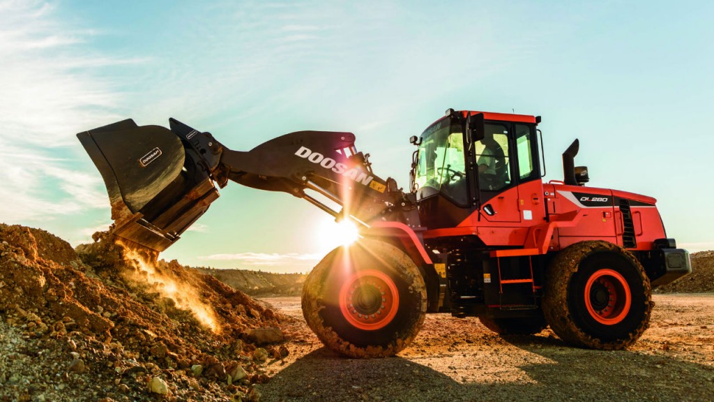 Doosan's new DL280-5 wheel loader is a solid choice for earthmoving, and is also offered with an optional guarding package for recycling and waste operations.