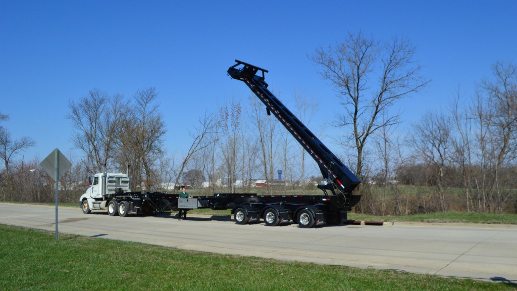 XL's 27-foot-long Flip Extension can be added to the rear of XL's BladeMate trailer, or any blade-hauling trailer.