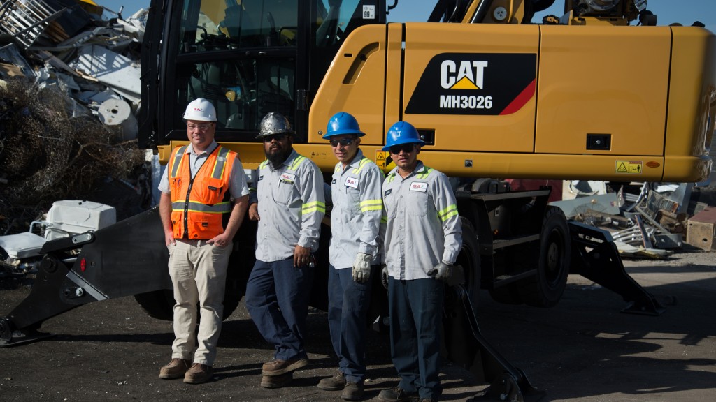 On site at SA Recycling, Las Vegas, from left: David Brown, Jose Fuentes, Erasmo Hernandez and John Vega. 