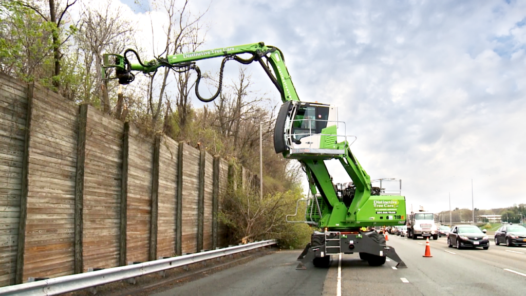 Sennebogen tree care handler ideal for urban tree-trimming and cleanup projects