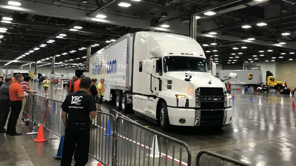 Drivers challenged the course in a Mack Anthem for the 2018 National Truck Driving Championships.