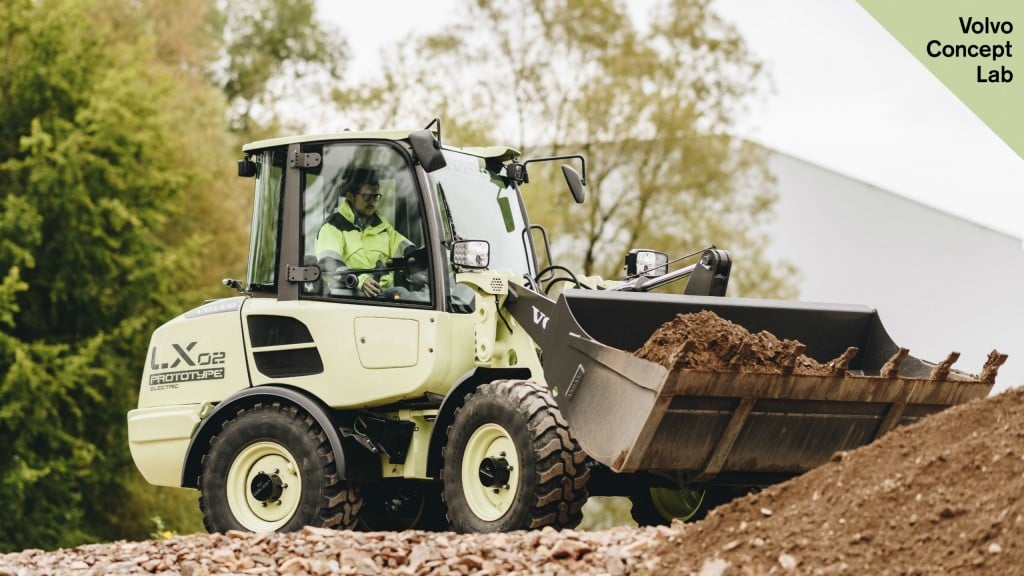 Volvo CE demonstrated the prototype LX2 electric compact wheel loader at the Volvo Group Innovation Summit in Berlin.