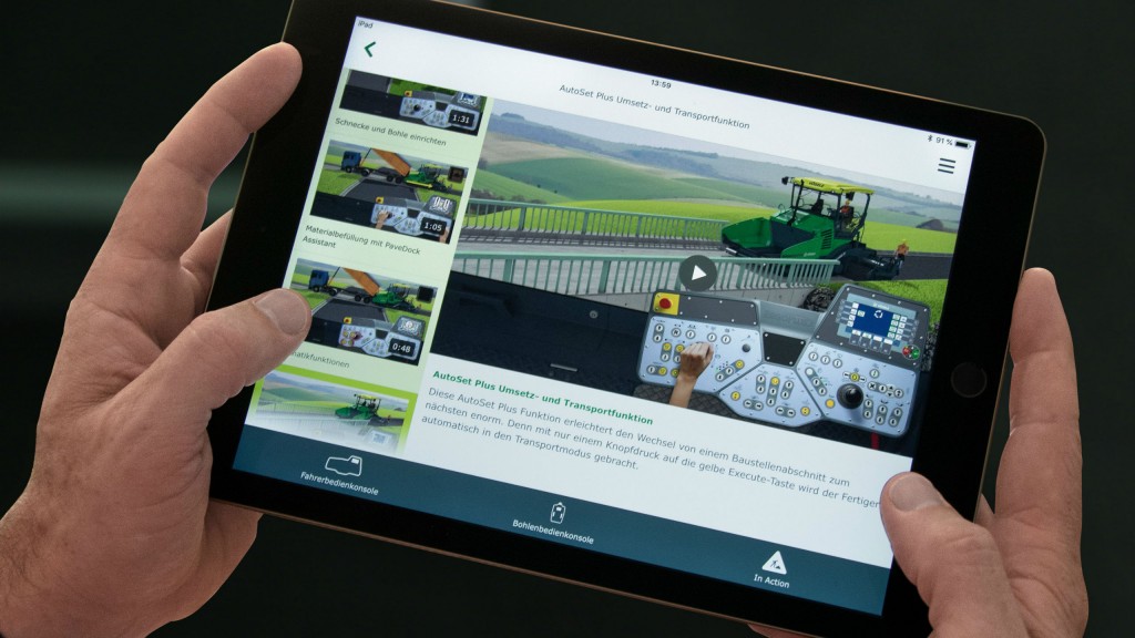 Vogele has brought support for paving operators to mobile devices.
