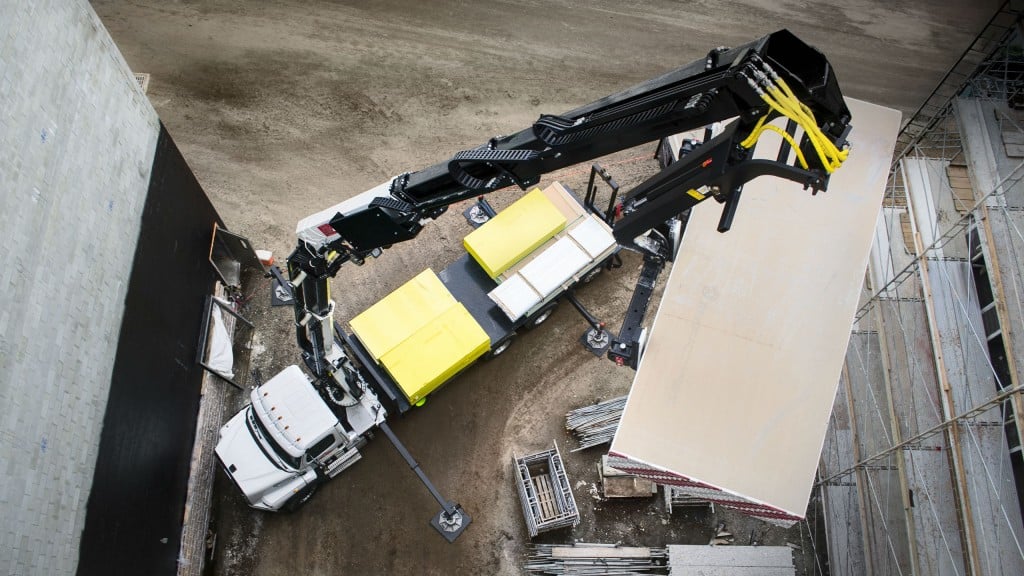 IMT's new 42684 hydraulic loader is designed to handle palletized material for the construction industry.