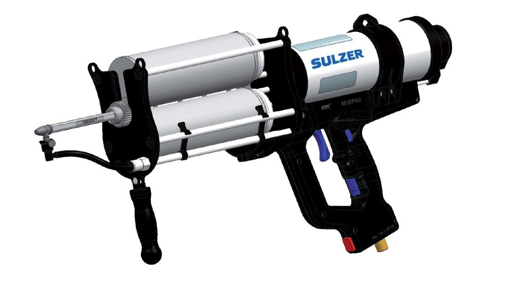 Paired with the unique DPS Spray Dispenser for maintenance and repair projects, the complete MixCoat Spray system includes cartridges containing the packaged coating material, a mixer that ensures consistent coating mix, and the pneumatic operated spray.