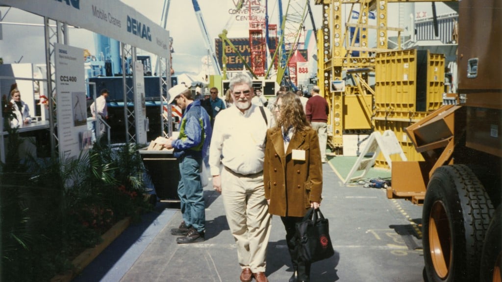 Engelbert Baum with his daughter Melina at CONEXPO in 1996.