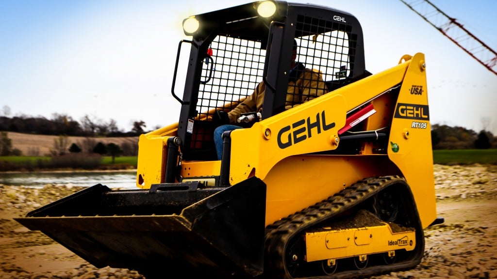 Shown for the first time at World of Concrete, the company says that the Gehl RT105 track loader is a standout as the most compact on the market yet still delivers an impressive rated operating capacity of 1,050 pounds.