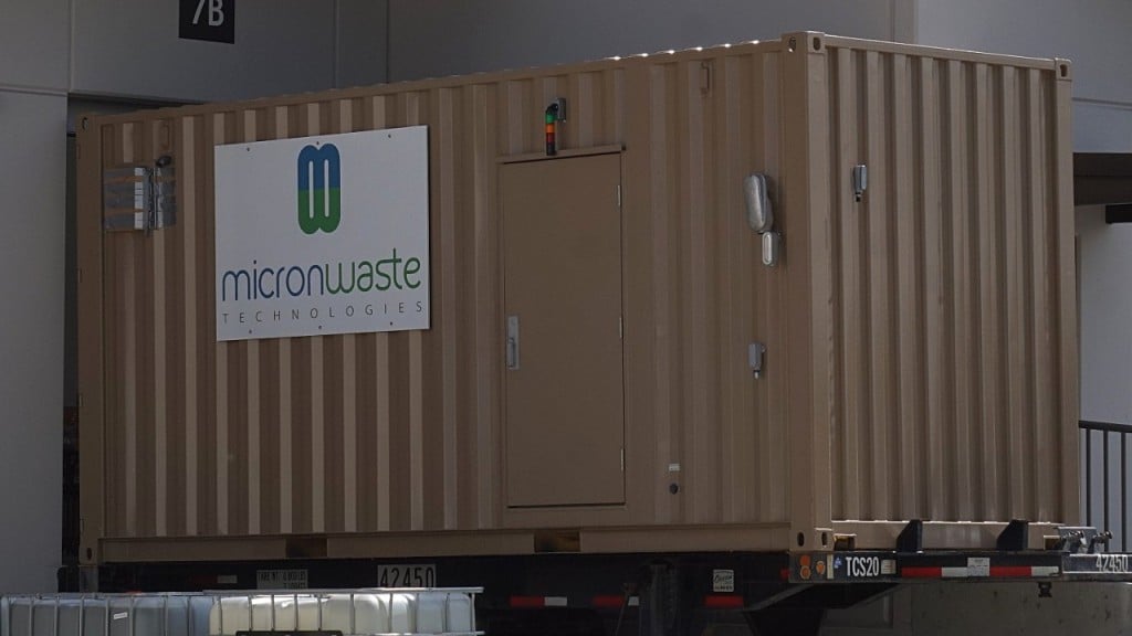Micron Waste's Cannabis Waste Digester System ready for shipment. (2018.)