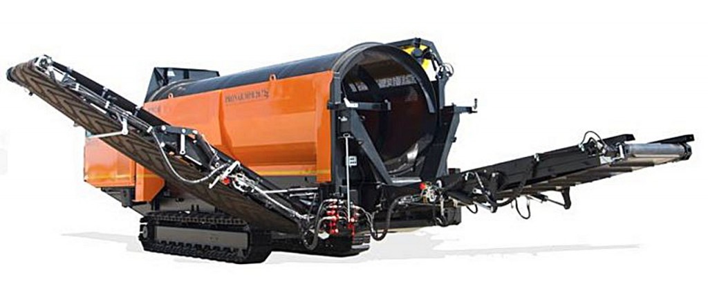 The 7.24 GT, now part of Bandit's product offerings, is a track-mounted or towable trommel screen with some of the highest throughput in the industry.
