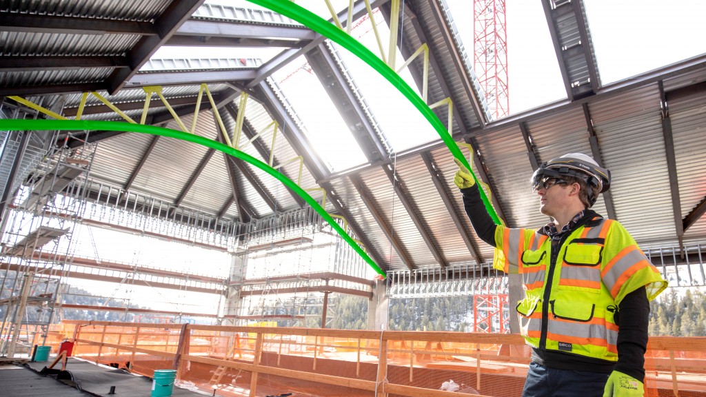 The Trimble XR10 with HoloLens 2 is the first device created with the Microsoft HoloLens Customization Program and integrates the latest spatial computing technology into a certified solution for use with a hard hat for worker safety.