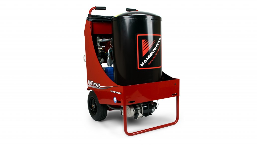 The HeatWave, an all-in-one, hot-water curing system, introduced by HammerHead Trenchless at WWETT 2019.