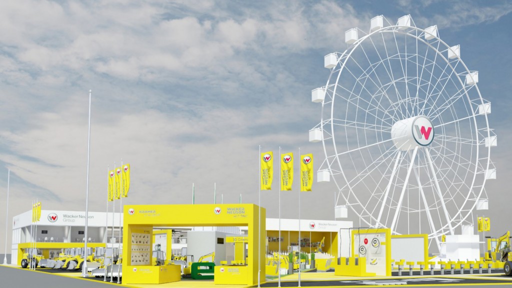 Numerous digital stations allow users to interact with machines in the virtual world, while a ride on the big wheel is guaranteed to put the perfect finish on the Wacker Neuson and Kramer experience at Bauma 2019.