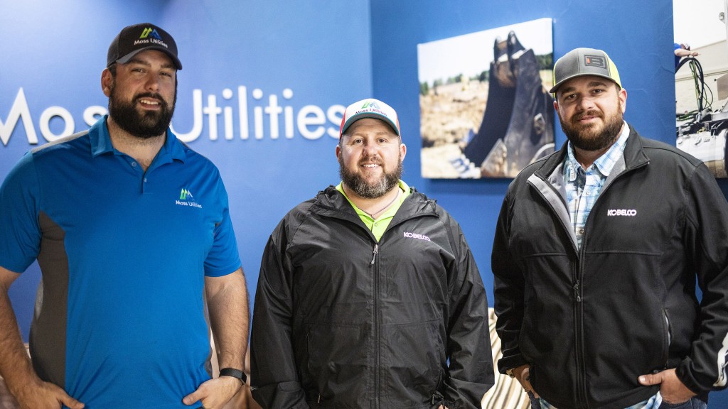 Pictured left to right – Garrett Moss and Chase Whitfield of Moss Utilities, Clifton Place of Bane Machinery.