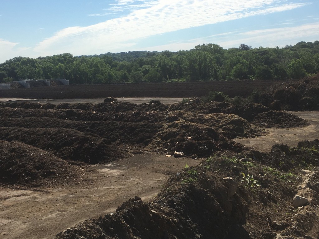 A compost windrow field in Lexington, Kentucky. Photo courtesy of Ecoverse.