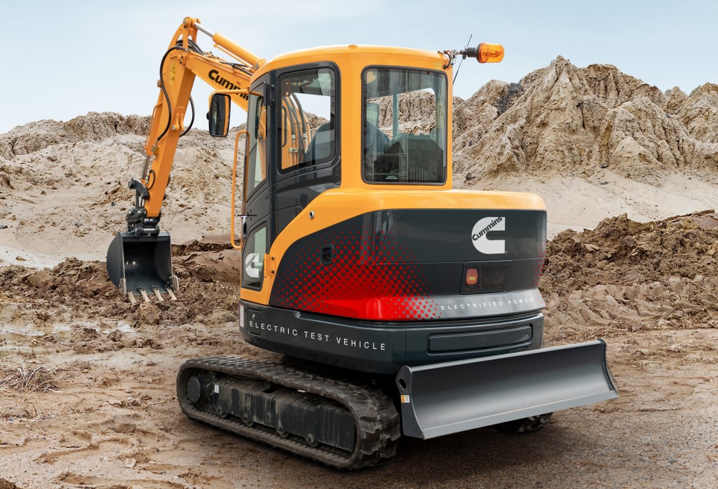 Cummins-powered electric mini excavator showcased at bauma