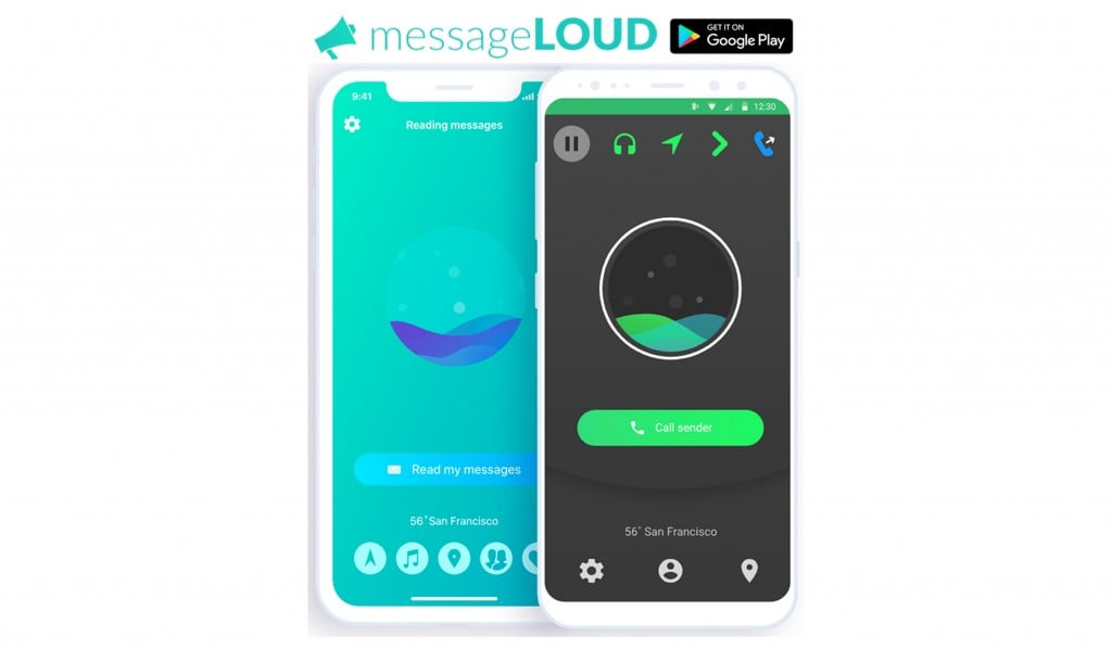 The messageLOUD app is designed to significantly reduce distracted driving in work vehicles and machines by automatically reading all incoming email and messages out loud, including popular apps such as text/SMS, WhatsApp, Gmail, Slack, Twitter and Facebook Messenger.