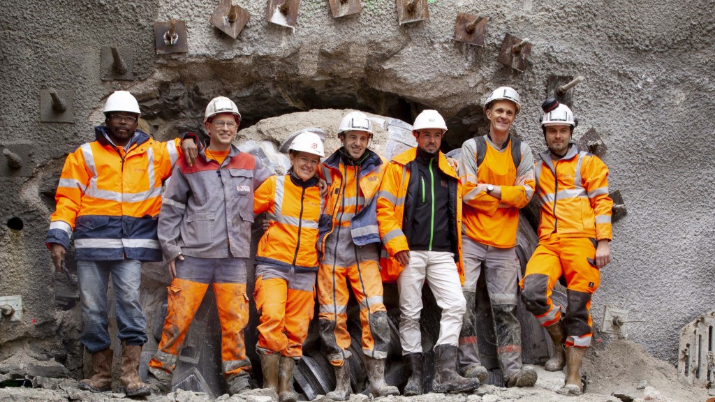 Contractor Eiffage Civil Construction celebrates the April 2019 breakthrough of a 3.5 m (11.5 ft) diameter Robbins Main Beam TBM in Cassis, France. Contractor Eiffage Civil Construction celebrates the April 2019 breakthrough of a 3.5 m (11.5 ft) diameter Robbins Main Beam TBM in Cassis, France.