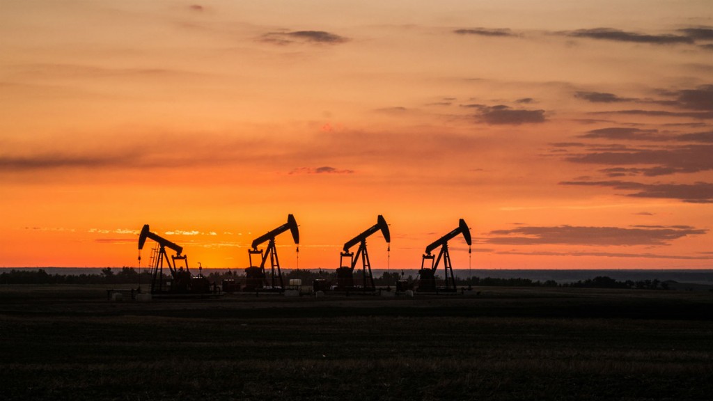 Pumpjacks working on the Alberta plain. Pumpjacks working on the Alberta plain.