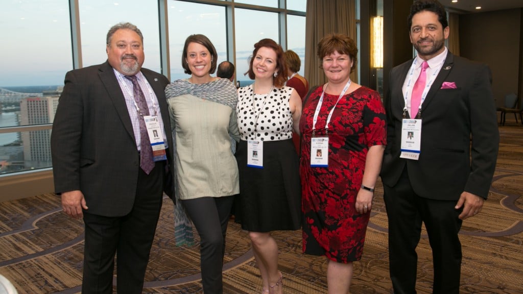 At the ISRI 2017 convention in New Orleans, from left: ISRI’s Doug Kramer and Adina Renee Adler, with CARI president Tracy Shaw, Korina Kirk (former president of the Scrap Metal Recycling Association of New Zealand) and Salam Sharif (former president of the Bureau of Middle East Recycling).