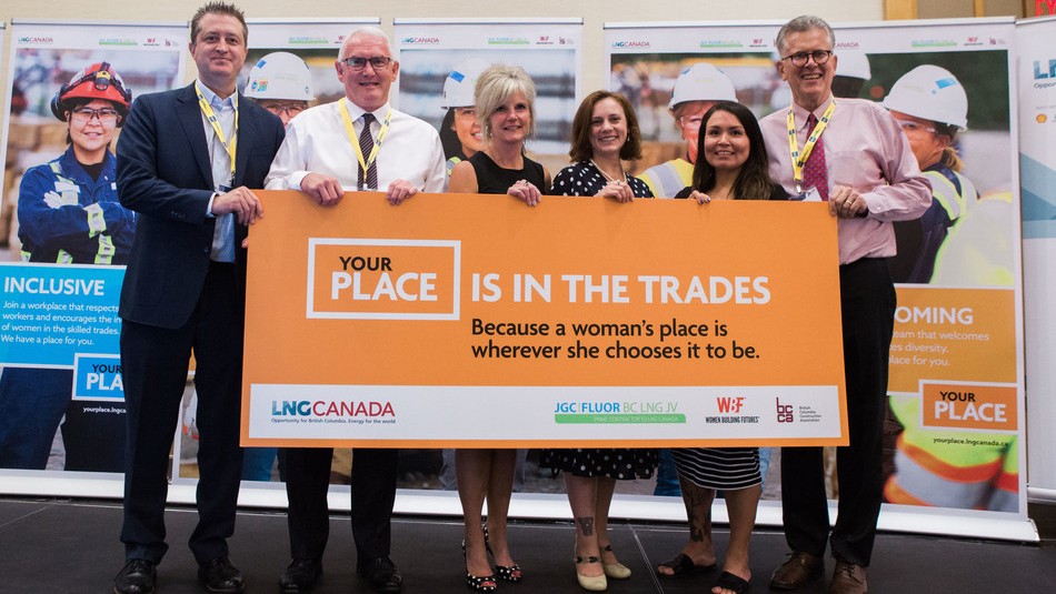 LNG Canada will be rolling out a province-wide awareness campaign to ensure women across B.C. are aware of YOUR PLACE, and the opportunities available to them to participate. LNG Canada will be rolling out a province-wide awareness campaign to ensure women across B.C. are aware of YOUR PLACE, and the opportunities available to them to participate.