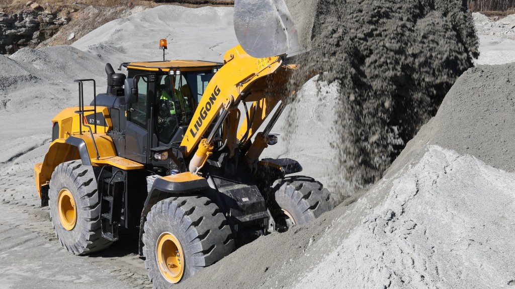 Liugong wheel loader in action.