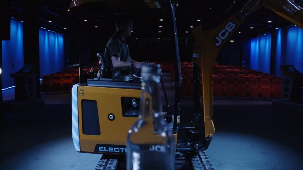 Watch JCB's first electric compact excavator do the bottle cap challenge