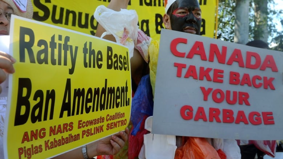 One of many protests organized by the Ecowaste Coalition in Manila, Philippines in the last 4 years urging Canada to Ratify the Ban Amendment and take their waste back. Copyright Ecowaste Coalition.