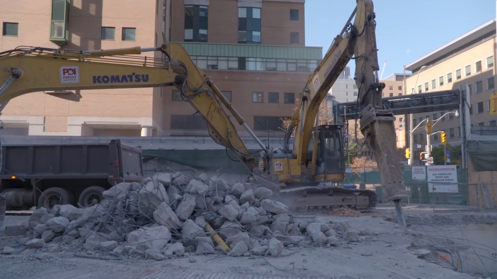 Watch Priestly Demolition demolish underground parking garage in confined downtown Toronto