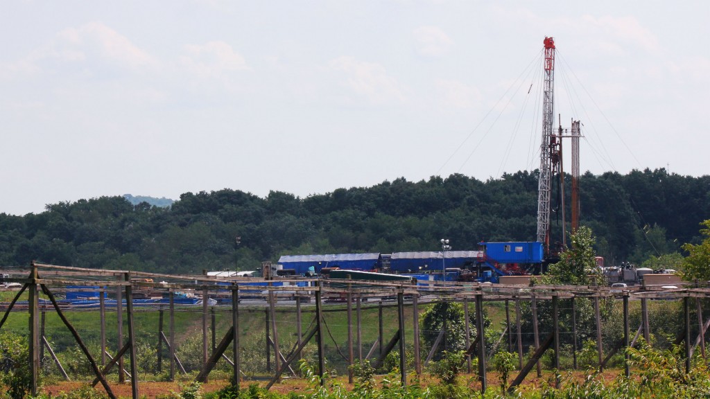 Shale gas drilling operation in the Marcellus region of the United States. Shale gas drilling operation in the Marcellus region of the United States.