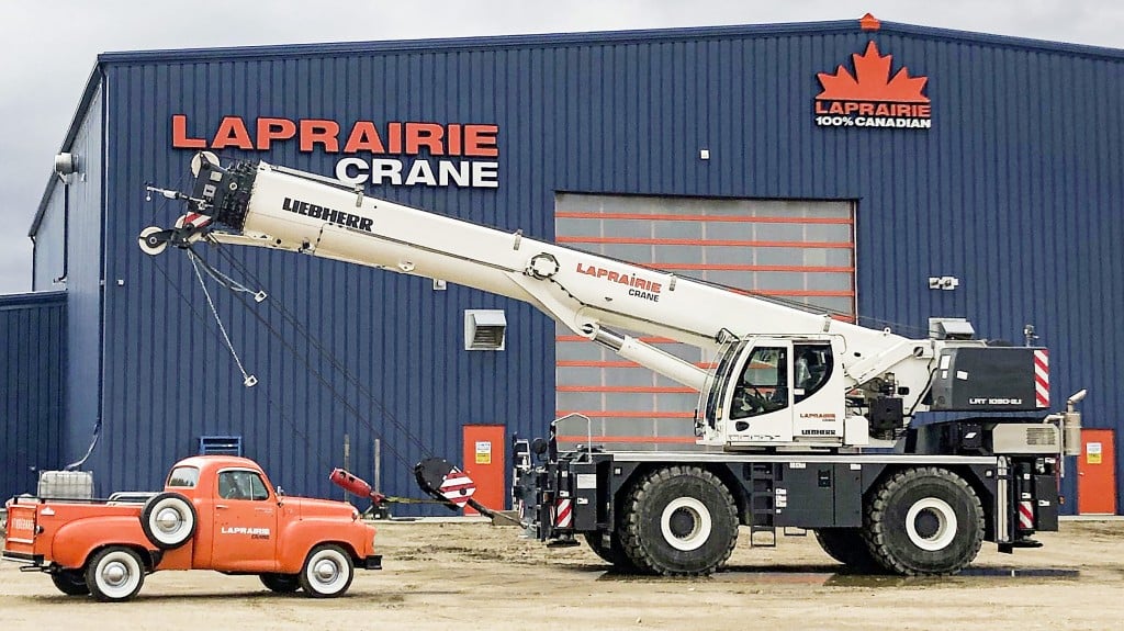 One of the new winners in the books of LaPrairie crane in Western Canada, the LRT 1090-2.1 rough terrain crane from Liebherr.