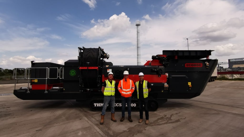 James Tunnicliffe, Recycling Sales Manager for Warwick Ward, Aaron Whitrow, National Site Manager for Stobarts Biomass Products, Tristam Hubbard-Miles, Global Sales Director for Ecohog.