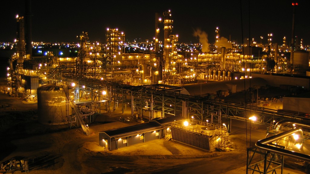 CRC Saskatchewan refinery at night CRC Saskatchewan refinery at night