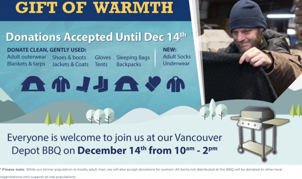 "Gift of Warmth" donation poster