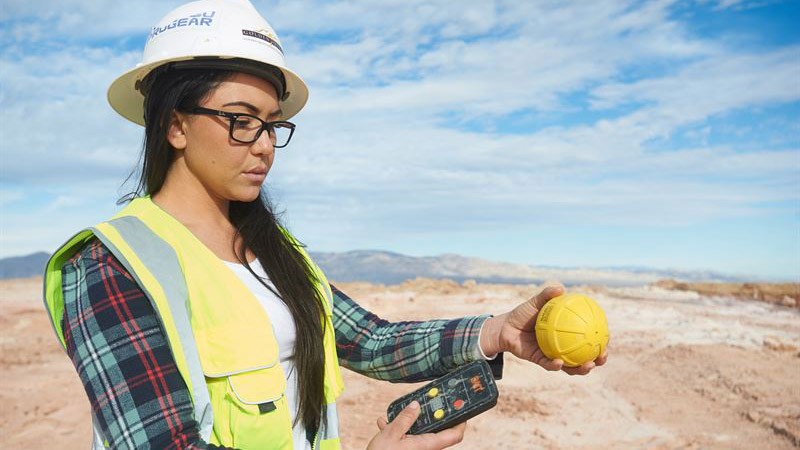 field worker uses tablet to acquire data