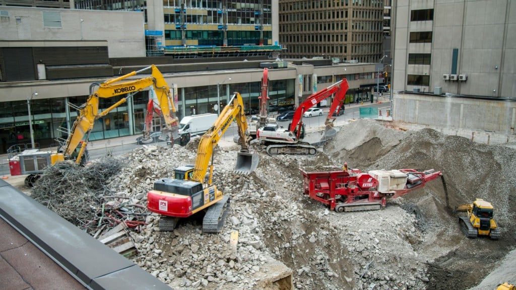 Priestly Demolition dismantles parking garage and reuses material on confined Toronto jobsite