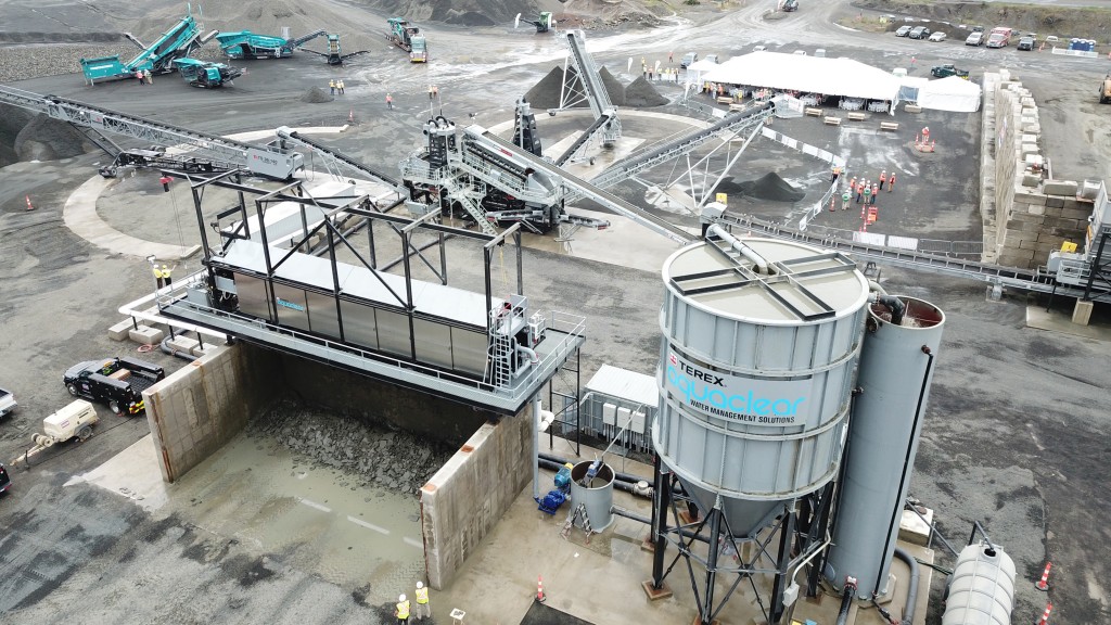 terex washing system aerial shot