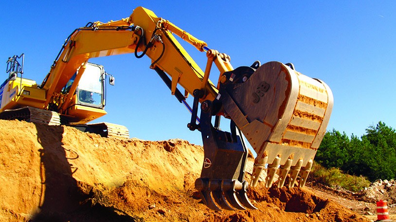 Paladin jrb excavator bucket in action