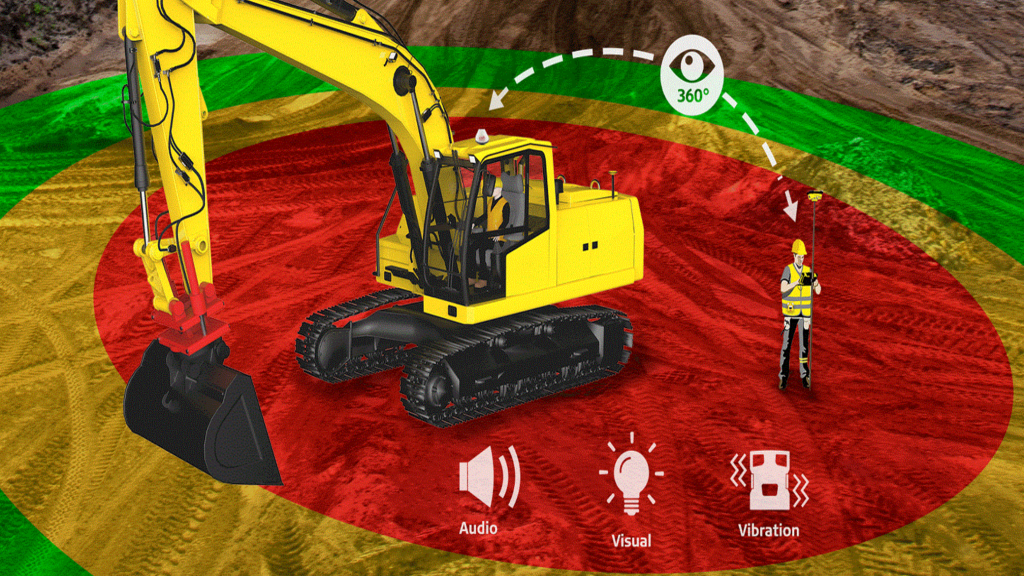 Leica Geosystems software provides alerts to help prevent collisions on jobsites