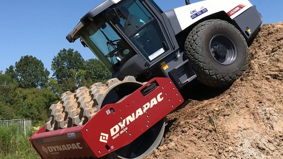 Dynapac High Climb compactor features 55 percent reverse gradeability