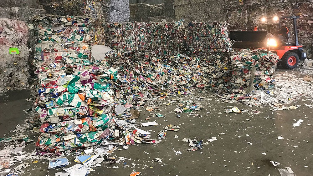 piles of bundles of recycled materials