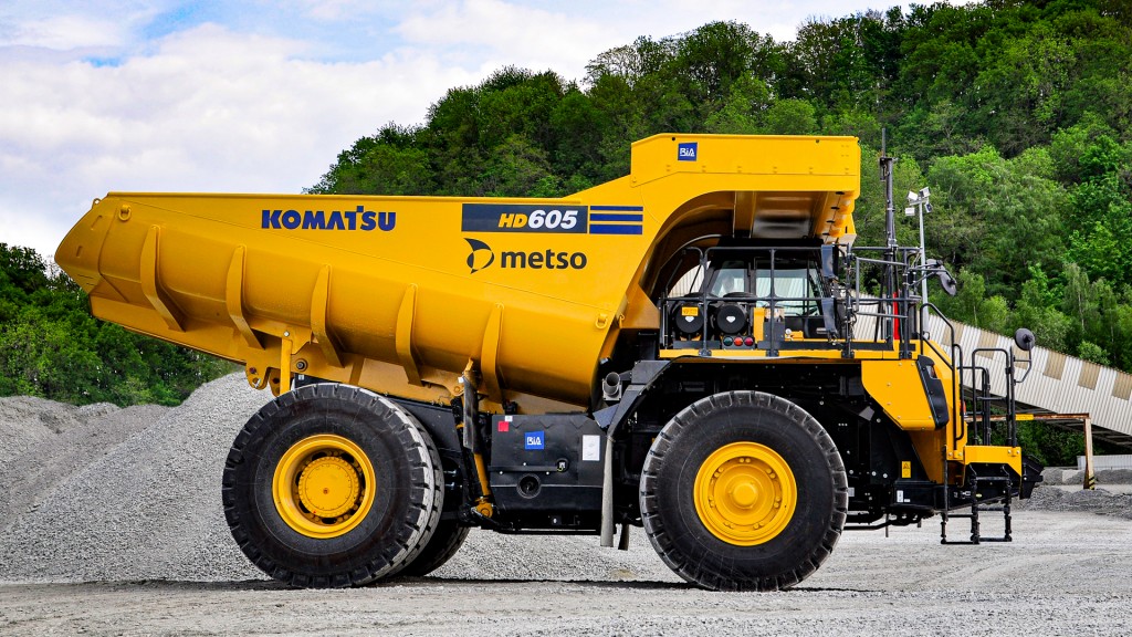 Komatsu rigid dumper with a Metso dump body