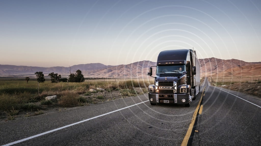 Mack vocational truck on the road